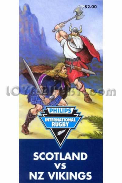 2000 Vikings (NZ) v Scotland  Rugby Programme